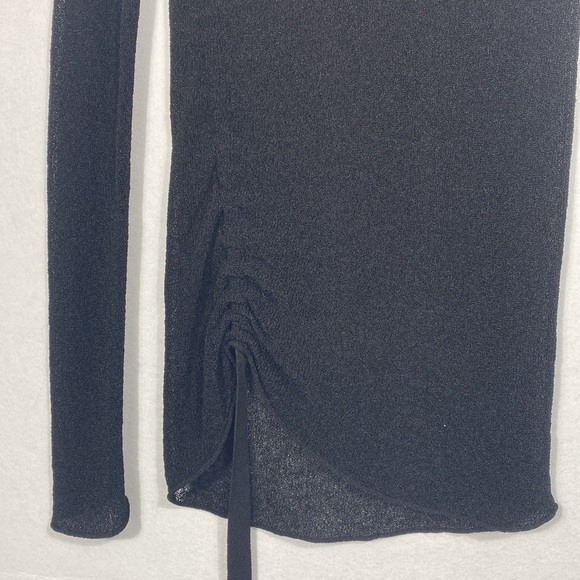 Helmut Lang Black Sheer Long Sleeve Blouse size medium - Picture 4 of 13